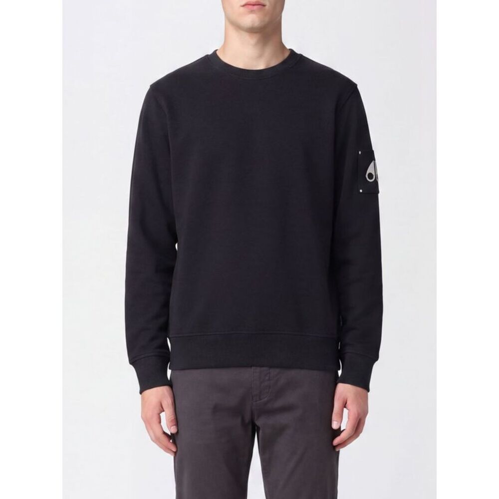 Moose Knuckles Men Long-Sleeved Moose Knuckles Pure Cotton Crewneck Sweatshirt